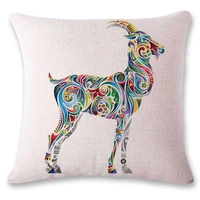 animal rhino tattoo kangaroo scorpion pillow case sofa cushion cover throw cotton linen home decor