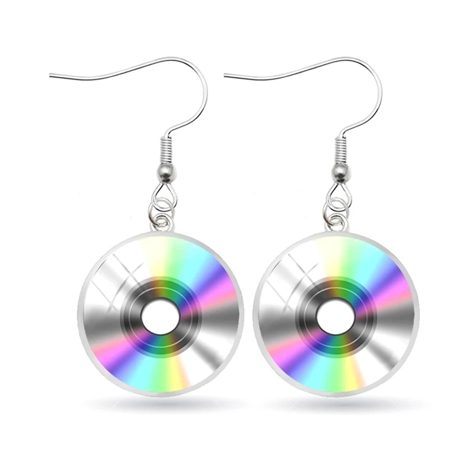 Новые висячие серьги с виниловой пластинкой круглые ювелирные изделия