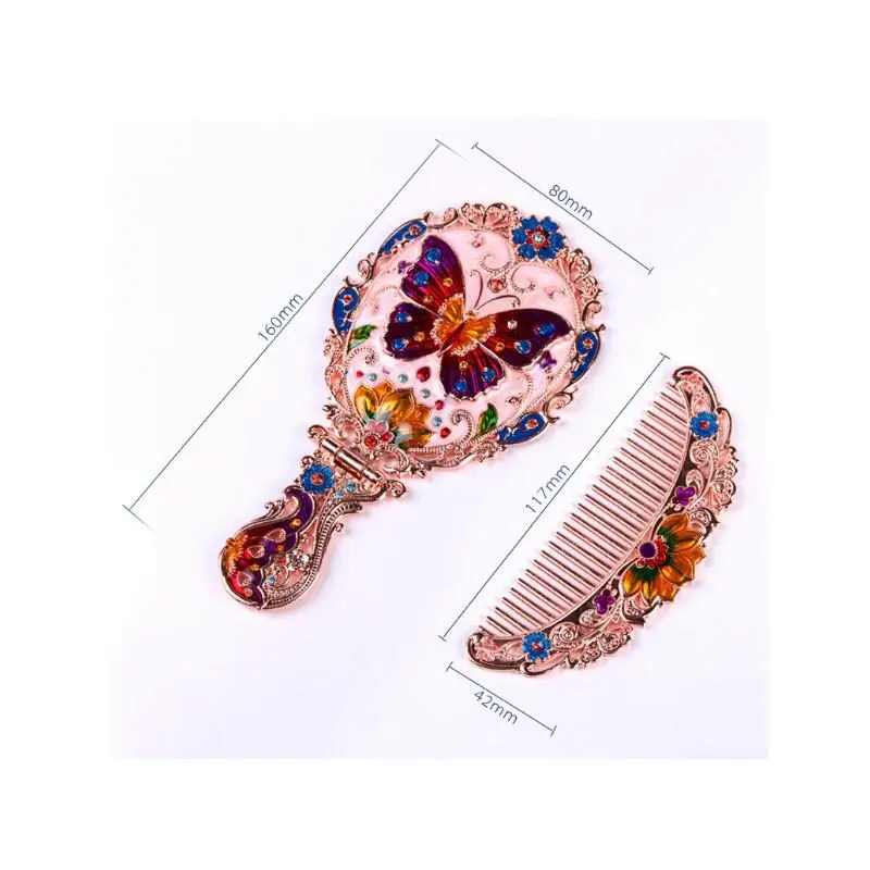 Портативное складное зеркало для макияжа в европейском ретро стиле настольные