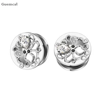 guemcal 2pcs trendy stainless steel octopus ear expander body piercing jewelry