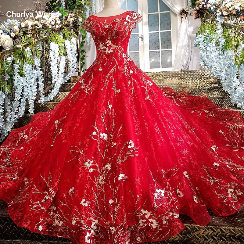 LS00204 красные длинные вечерние платья аппликации колпачок рукав зашнуровать