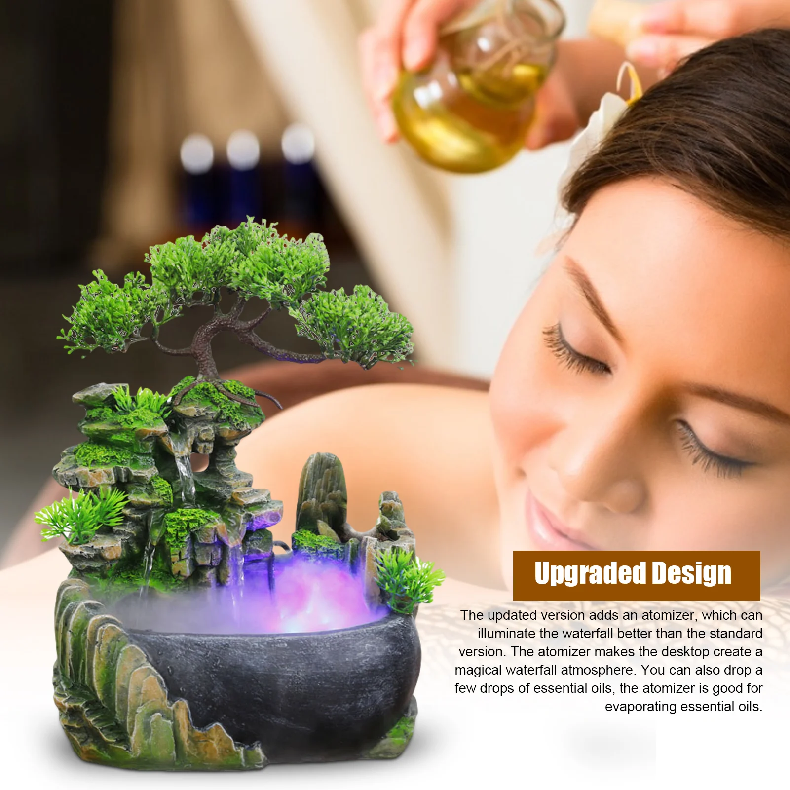 

LED Desktop Fountain Indoor Fountain Exquisite Innovative Table Fountain #W0