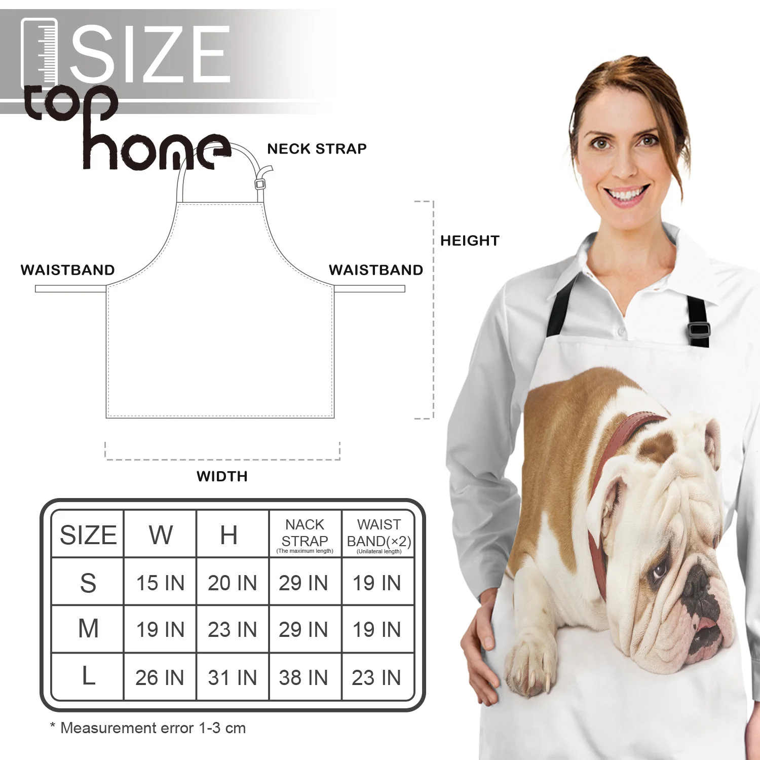 Tophome кухонный фартук английский бульдог забавная собака прочные фартуки из