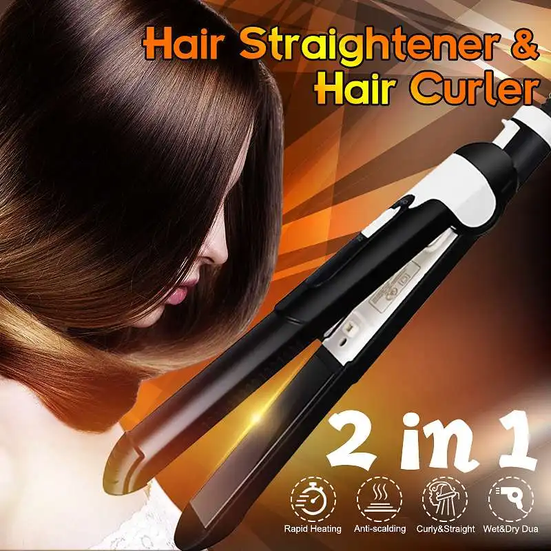 

Professional Hair Straightener Curling Curler Salon Hair Straightening Irons Tools Wet Dry Dual Use Rapidly Heating Thermostatic