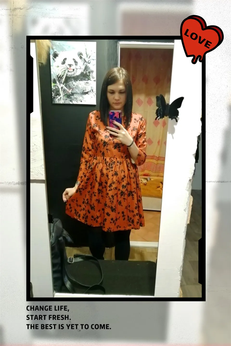 Женское платье с длинным рукавом, платья миди с цветочным принтом, элегантные винтажные платья до колена, женские повседневные зимние платья размера плюс, S-5XL