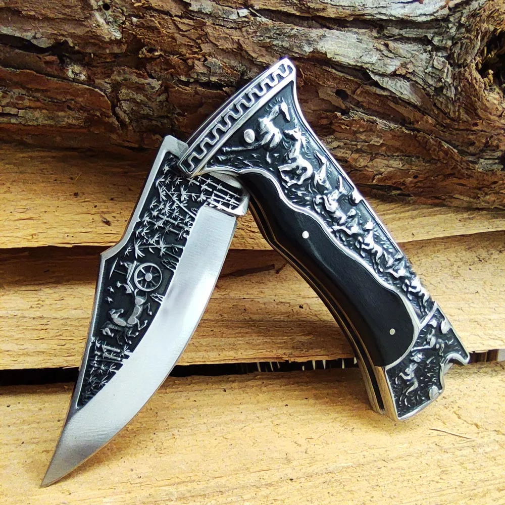 Уличный нож складное лезвие с гравировкой сверхмощные утилиты коллекционные
