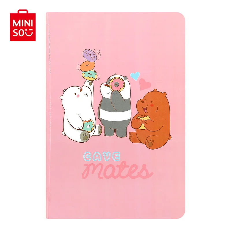 

MINISO notebook set We Bare Bears A5 Memo Book 2 Pieces Pink and Blue