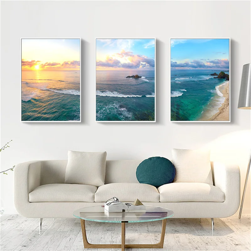 

Decor Painting Tropocal Landscape Seaside Beach Seashell poster Blue Sea Wall Art Jewelry Poster Decoration Home Decor
