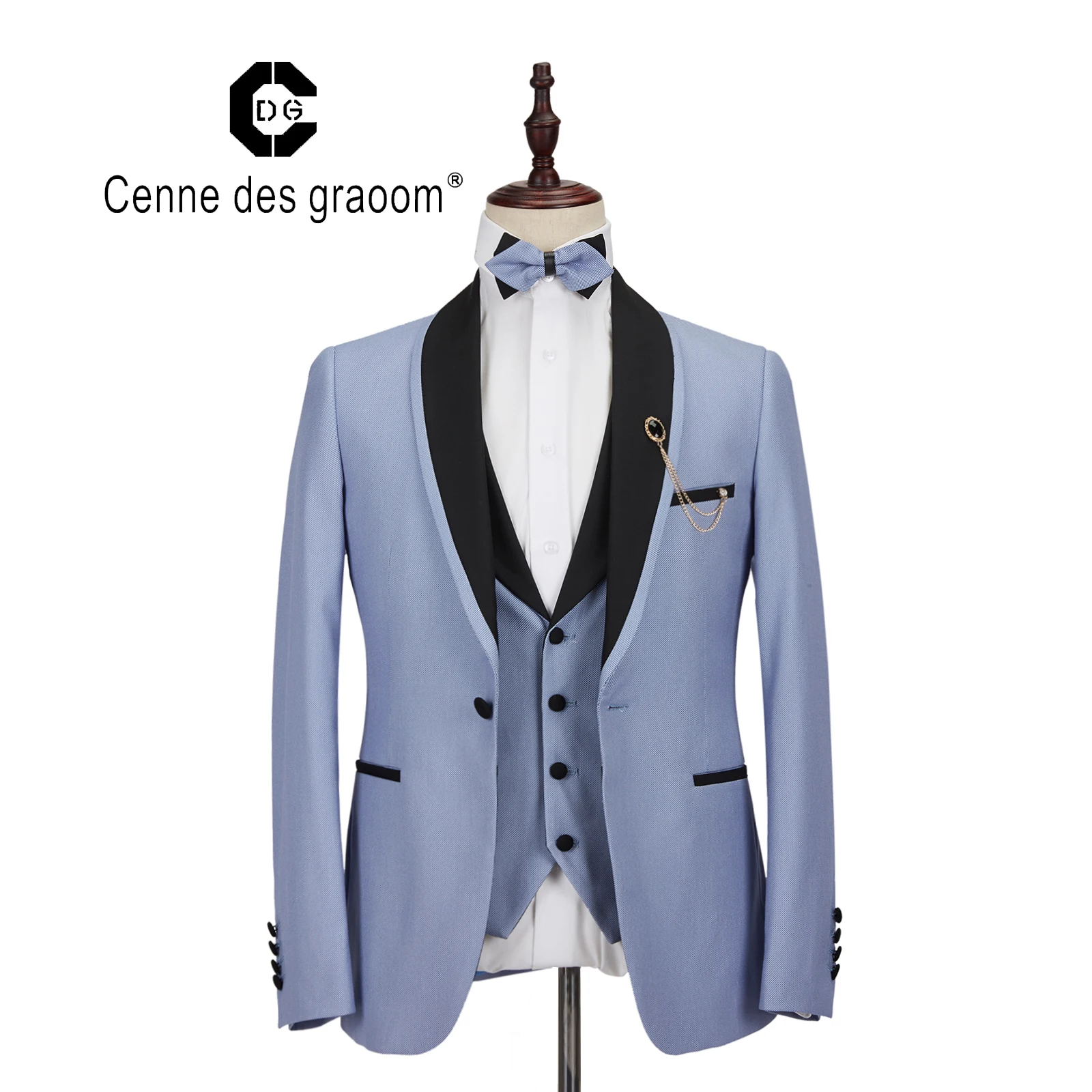 Cenne Des Graoom новый мужской костюм-смокинг костюм сделанный на заказ Slim Fit шаль лацкан