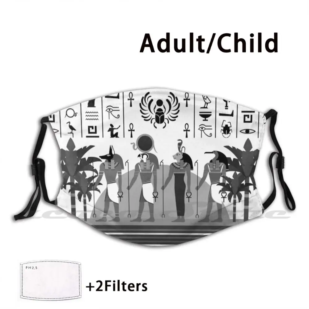 

Egyptian Moon M Mask Cloth Washable DIY Filter Pm2.5 Adult Kids Egyptian Egypt Peru Aztec Mayan Ancient Ancient