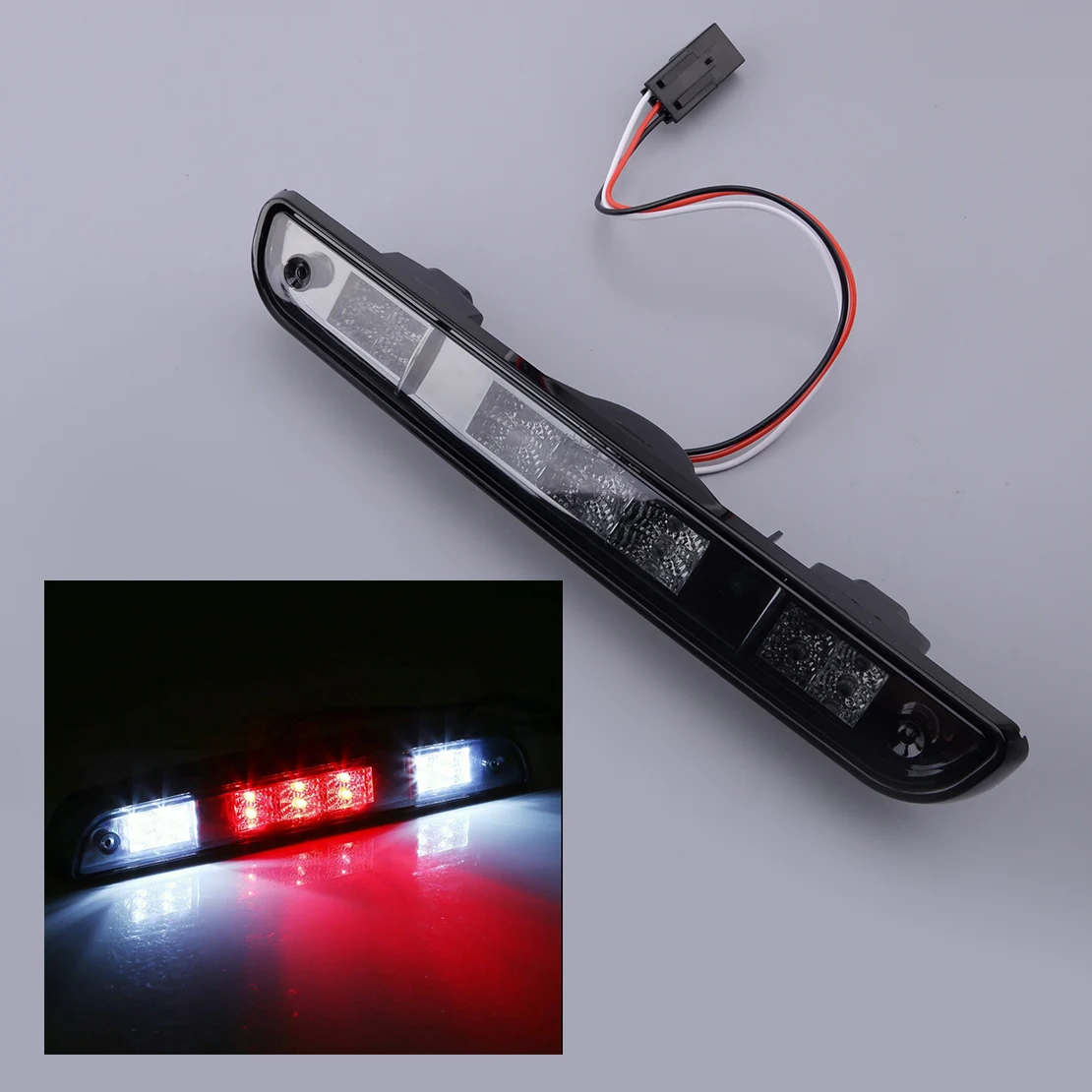 

DWCX JET-A229-FLSTC сзади на высоком уровне светодиодный третьей 3RD стоп-сигнал светильник брюки карго лампы дымчатые линзы подходит для F-150 F-250 F-350 м...