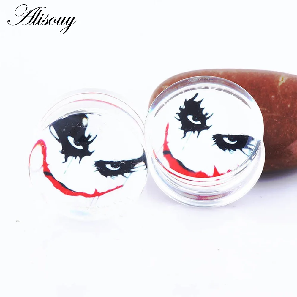 EM0811H Bloody Ghost Alisouy 2 шт. диаметры для ушей туннели акриловые прозрачные фиолетовые животные цветок Модные беруши туннель растянутый пирсинг Тело растяжка - Окраска металла: EM0811H Bloody Ghost