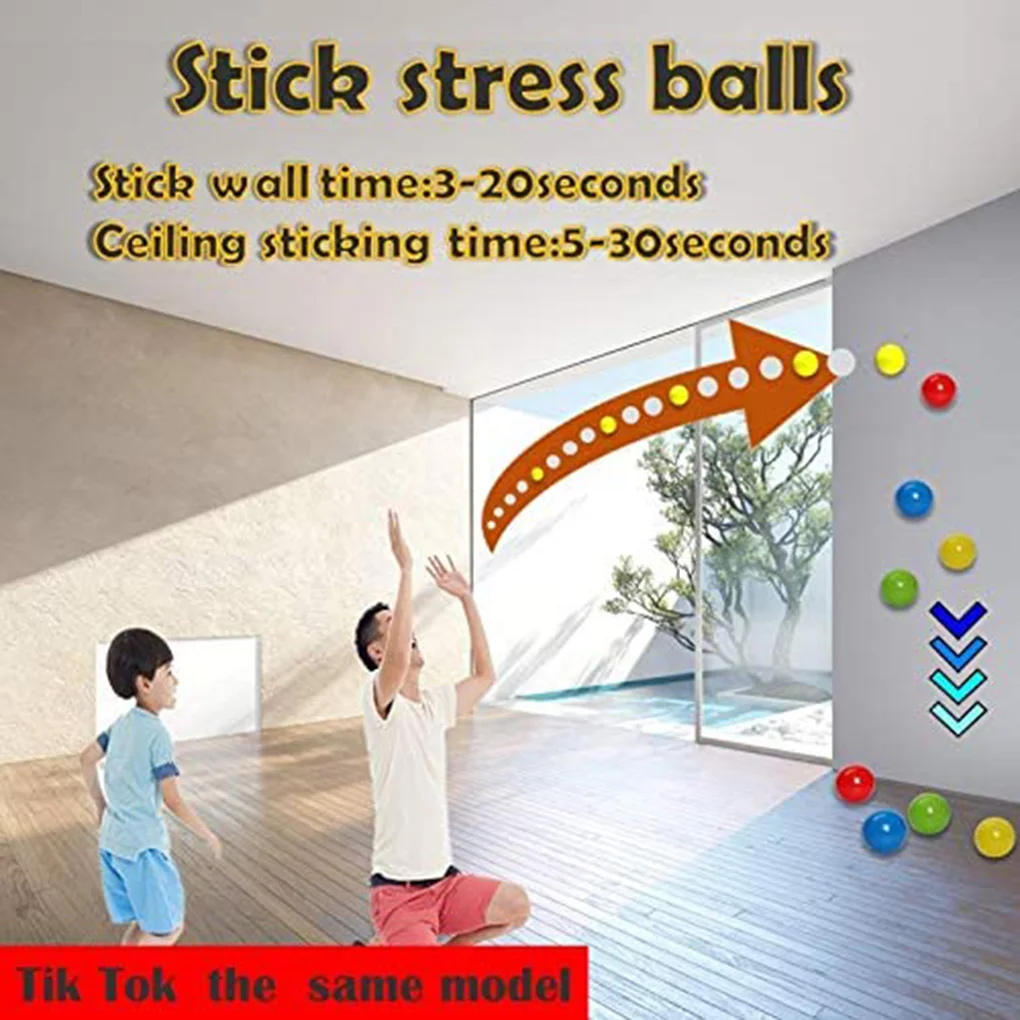 

Stick Wall Ball Fluorescent Squash Xmas Sticky Target Ball Decompression Throw Fidget Toy Kids Gift Stress Relief Toys 4.5/6.5cm
