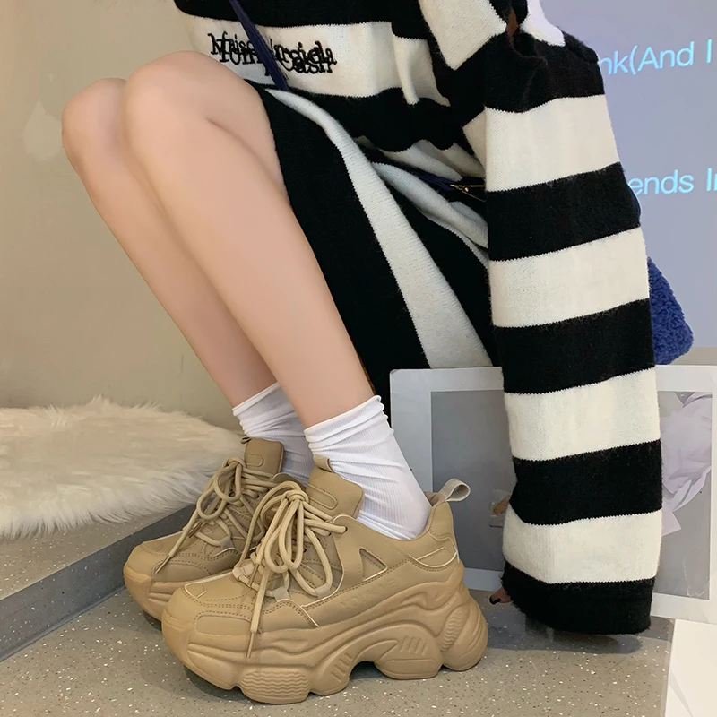 Кроссовки женские на платформе повседневная спортивная обувь толстой подошве