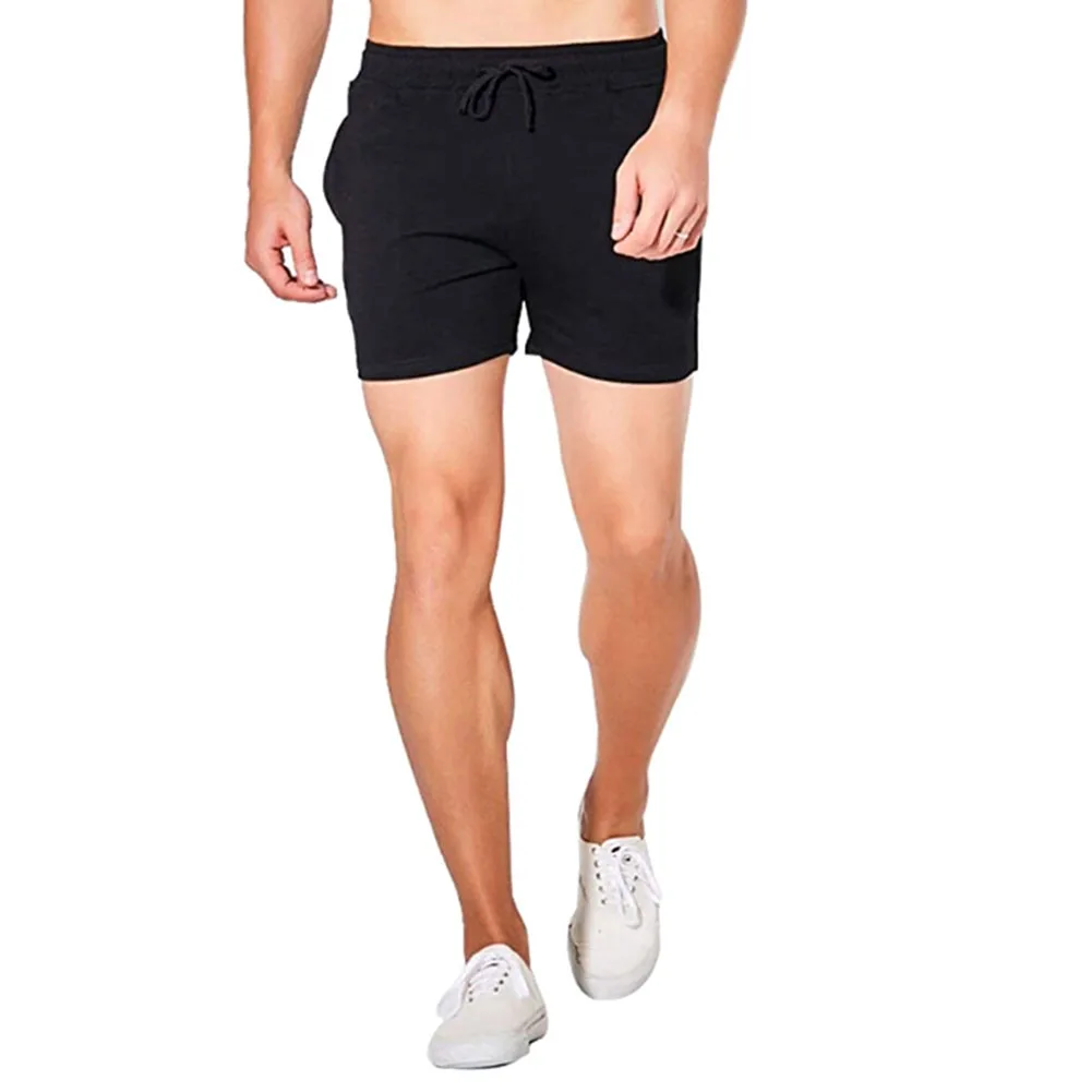 Шорты мужские для бега с коротким рукавом однотонные облегающие спортивные