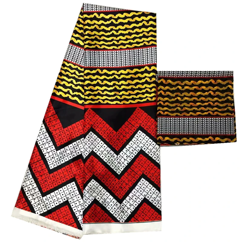 Африканская ткань Мягкая атласная шелковая с шифоновым кружевом для женского