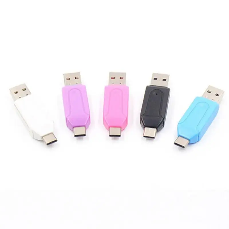 Портативный адаптер 2 в 1Type-c USB OTG универсальный Micro устройство для чтения карт SD TF