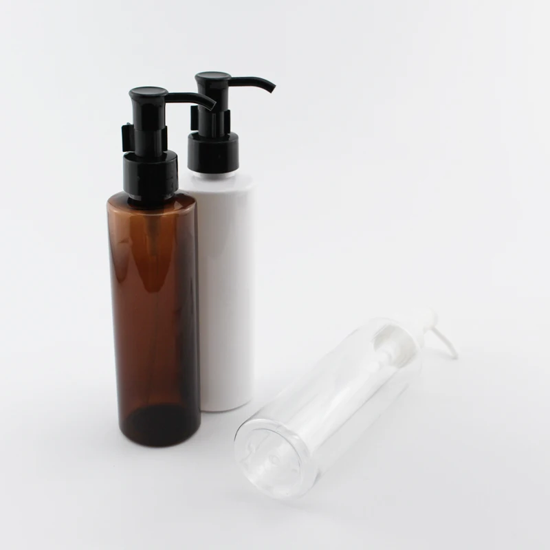 

200ml 12Pcs Colored PET Oil Pump Bottle Wholesale Refillable Palstic Cosmetic Container Used For Essential Oil Body Lotion Toner