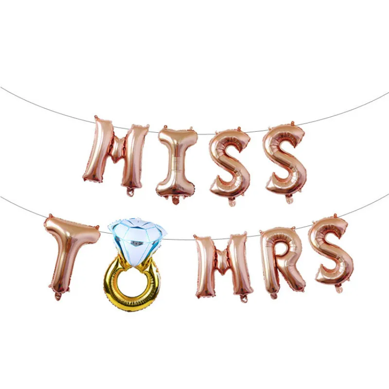 Воздушные шары Miss To Mrs 16 дюймов розовое золото украшение для вечерние ринки
