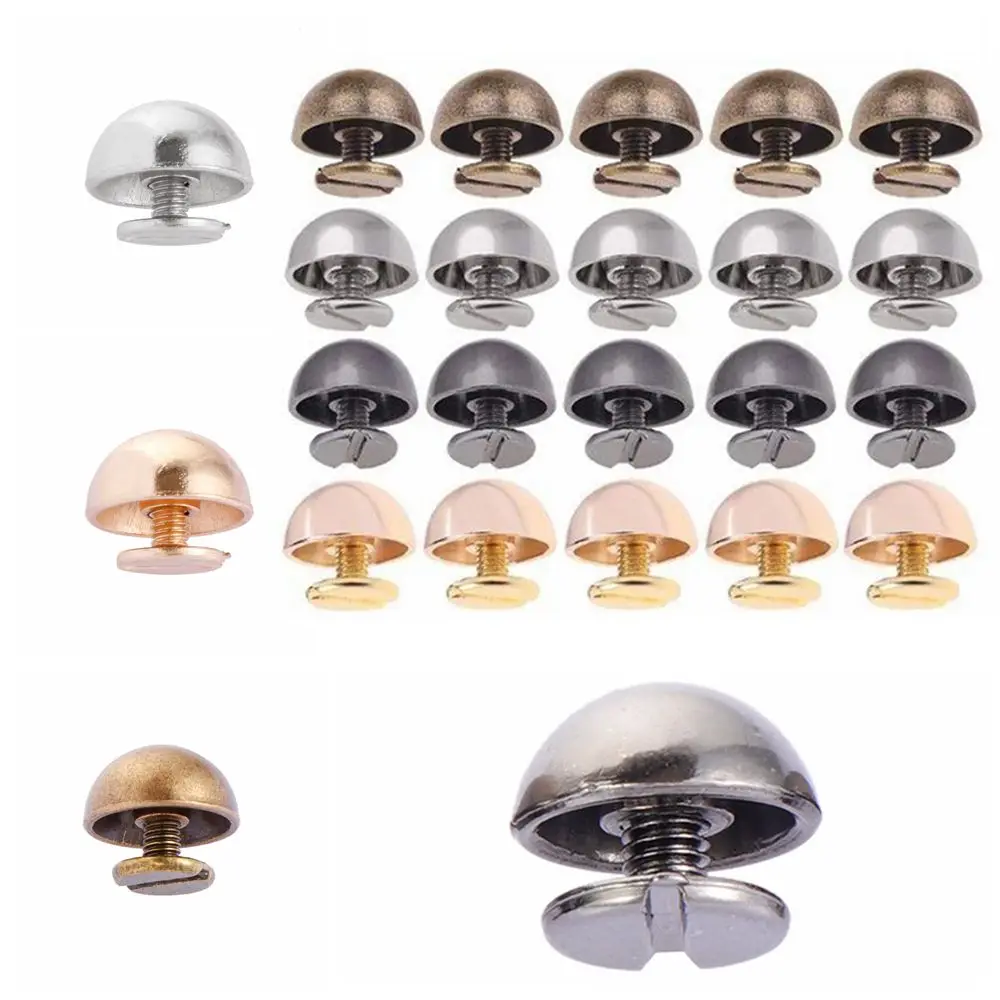 

8/10/12mm DIY Clothes/Bag/Shoes Metal Nail Cloth Button Mushroom Dome Solid Nail Bolt Round Head Screws Strap Rivets