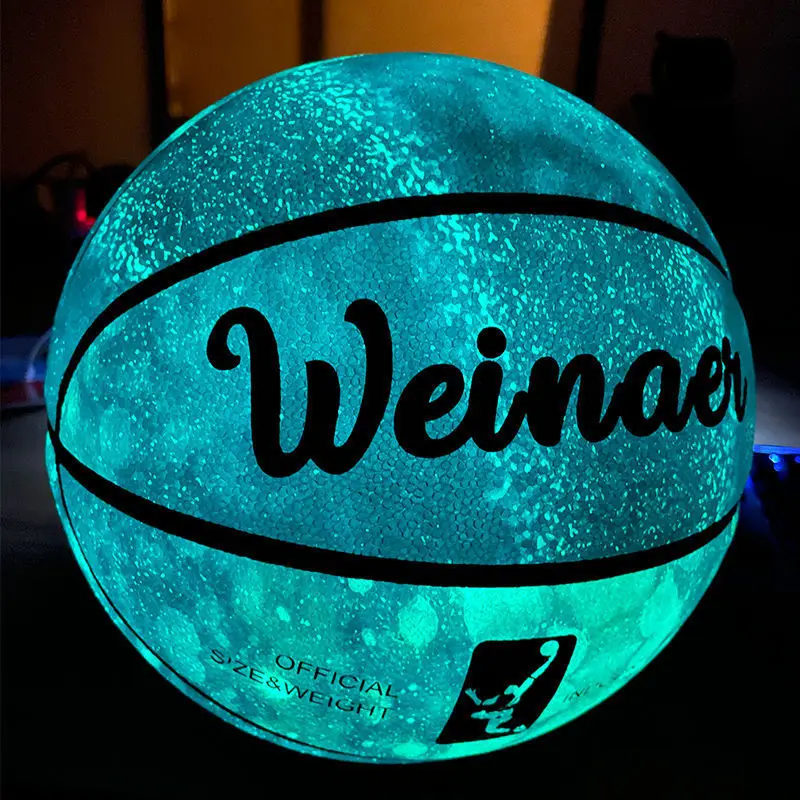 Glow In The Dark Basketball Regular Size 7# Hygroscopic Streetball Light Up Basketball Ball for Night Game Gift