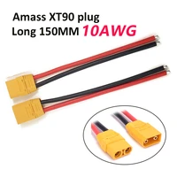 1pair amass xt90 male female connector plug pigtails with 150mm 10awg silicone wire rc battery cable wire for rc lipo battery