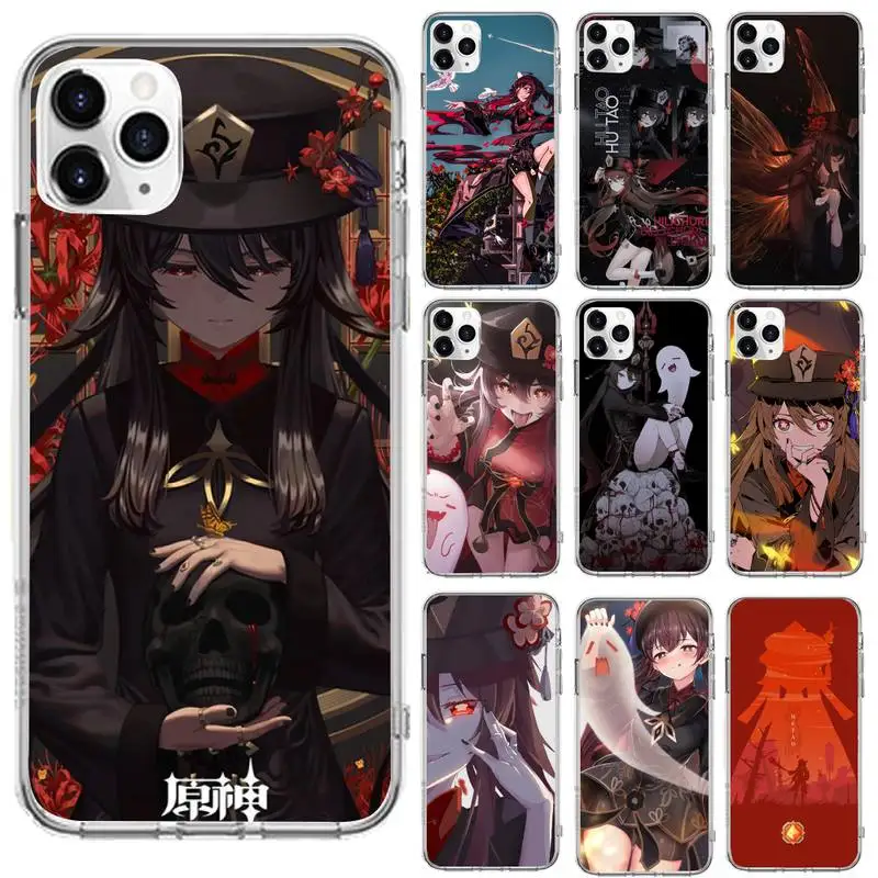 

genshin impact account hu tao Phone Case For iphone 13 12 11 8 7 plus mini x xs xr pro max Transparent soft