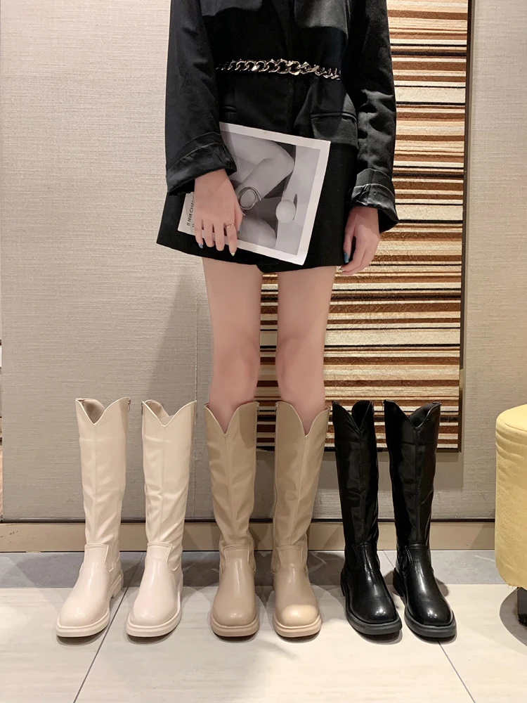 

Брендовая женская обувь, зимние ботинки, женские ботинки с круглым носком, женские модные ботинки до середины икры 2021, резиновые белые низки...