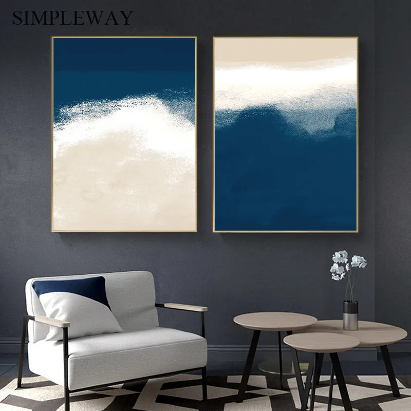 Абстрактный постер с изображением бережной пляжной пейзажа океан море простота