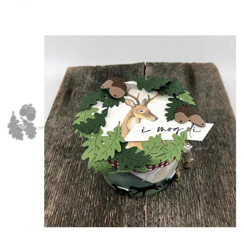 

Mmao Crafts Metal Steel Cutting Dies New Acorn leaf decoration Scrapbooking Paper/photo Cards Embossing Dies