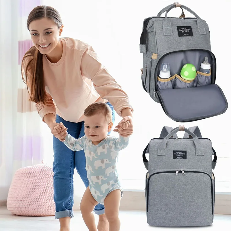 

Organizer Bags Backpack Diaper Portable Folding Crib Mummy Bag Light and Large Capacity Casual Double Shoulder Maternal Baby Bag