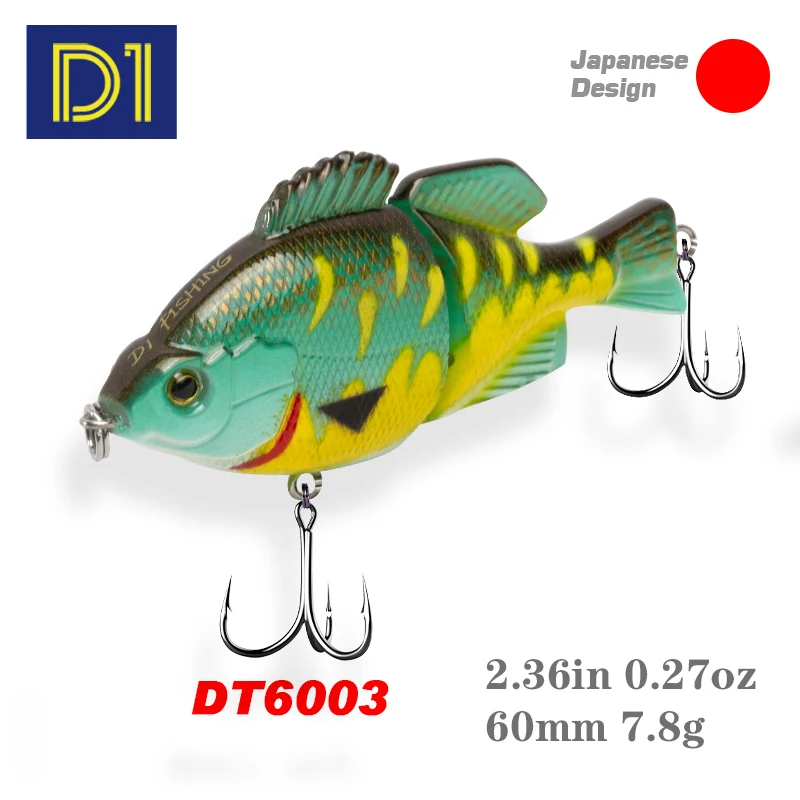 

D1Multi-Section Freshwater BABY GIRON DT6003 Sinking Fishing Lure Swimbait 60mm 7.8g Winter Jointed Lures For Pike