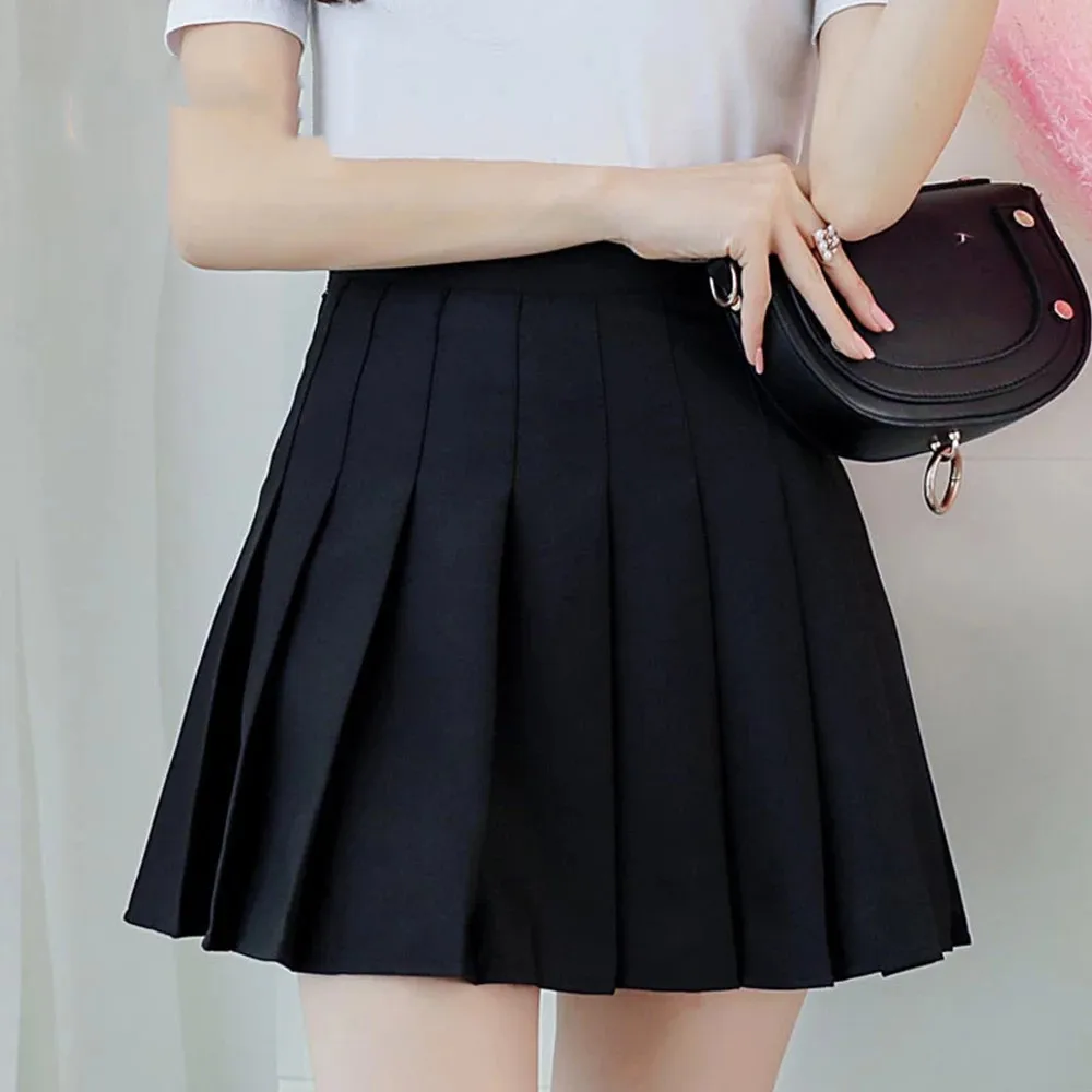 

Women High Waist Pleated Skirt y2k Summer Autumn Casual Kawaii A-line Plaid Skirts Japanese School Uniform Mini Skirts for Girls