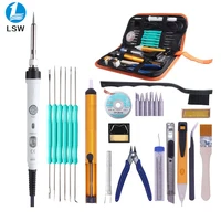 pjlsw soldering iron 26 in 1 soldering iron kits 60w adjustable temperature with onoff switch 6 soldering iron tipsstanddesol