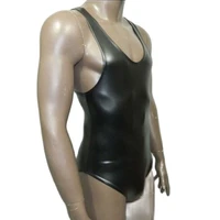 plus size oil glossy latex musculation bodybuilding clothes men tank top body shaper bodysuit swimwear hot shapers tanktop