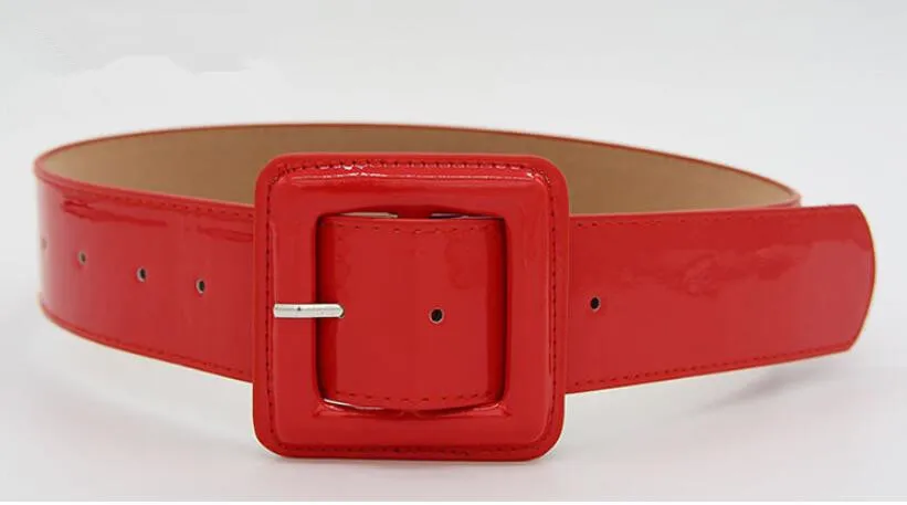 Summer fashion female belts New Designer patent leather waist band Waist sealing wide red needle buckle ladies casual dress belt