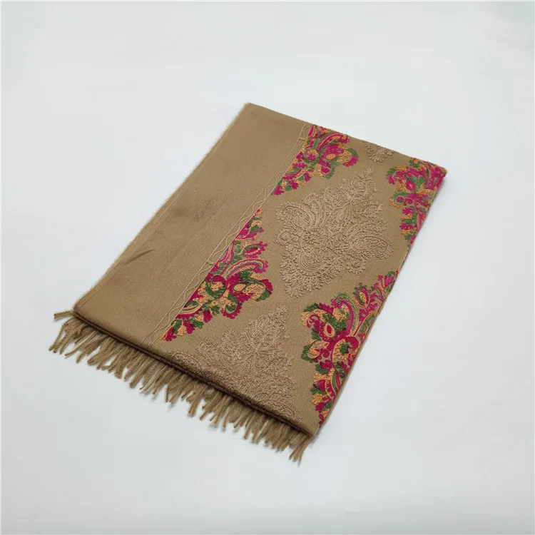 

Ethnic Style Autumn And Winter Color Matching Lady Scarf Cashmere Material Keep Warm Muffler Tassels Dual Purpose Cloak