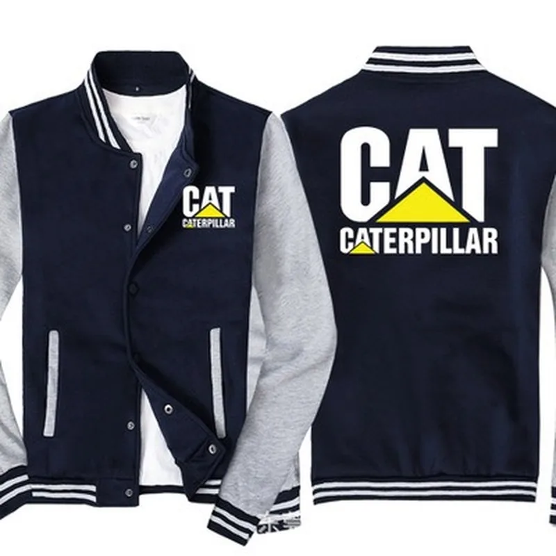 

2021 NEW Fashion Men Baseball Jacket for CAT Logo Mens Sportswear Casual Sweatshirt Hip Hop Harajuku Unisex Uniform