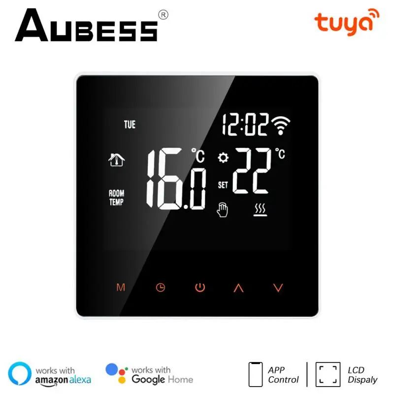 

Aubess Tuya WiFi Smart Thermostat LCD Display Screen For Electric Floor Heating Water/Gas Boiler Temperature Remote Controller