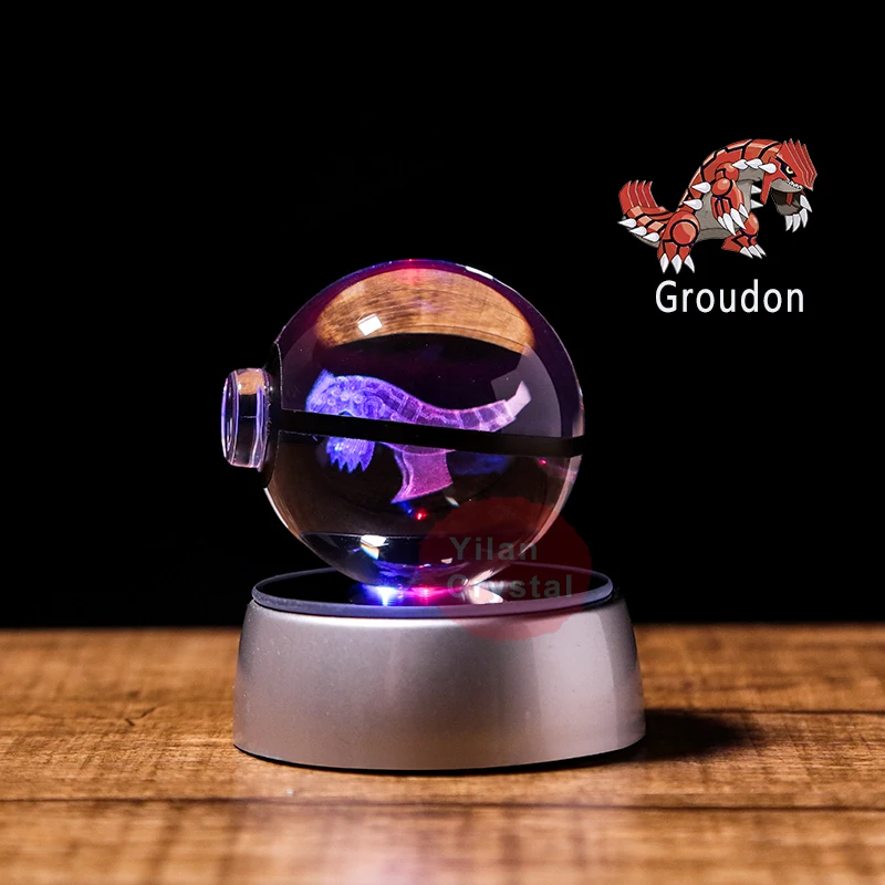 3d лазерной Groudon с светодиодный светильник для подарка Pokemon Go украшением в виде