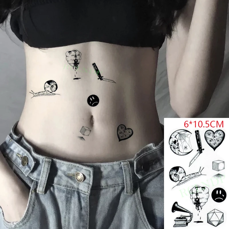 

Waterproof Temporary Tattoo Sticker ins Love knife gothic sexy Body Art flash tatoo fake tatto for Women Men