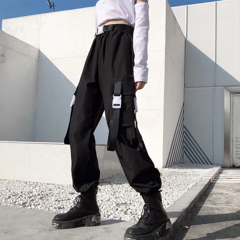 

YBYR Cargo Pants Women Casual Joggers Black High Waist Streetwear Loose Female Trousers Korean Style Ladies Pants Men Trousers