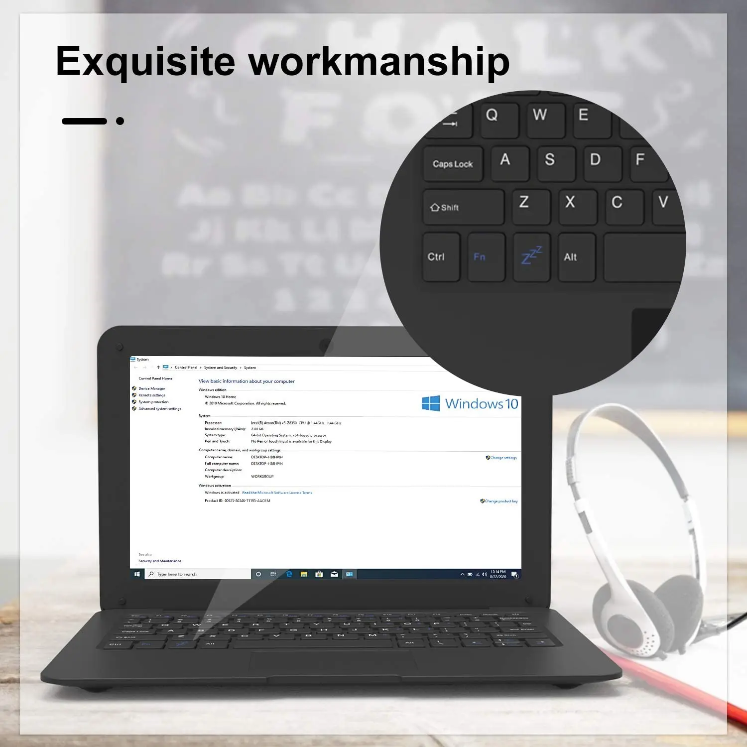 Ультратонкий ноутбук с процессором Intel Atom Z8350 10 1 дюйма ОЗУ 4 Гб хранилище 64 ГБ ОС