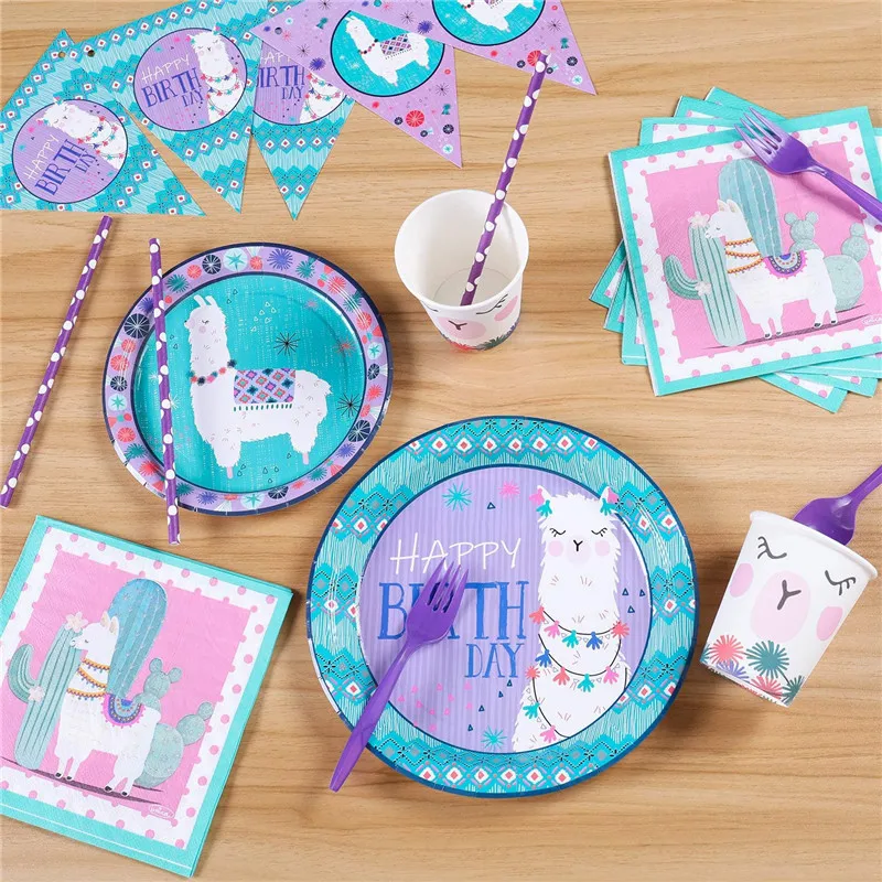 Салфетки из ламы и альпаки Fw41 бумажные тарелки стаканы | Дом сад