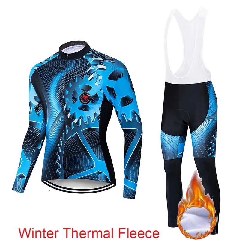 cycling set 10 Мужской зимний термо велосипедный комплект одежды teleyi с длинными рукавами для велоспорта Ropa Ciclismo мотобайк; велорубашка велосипедная одежда - Цвет: cycling set 10
