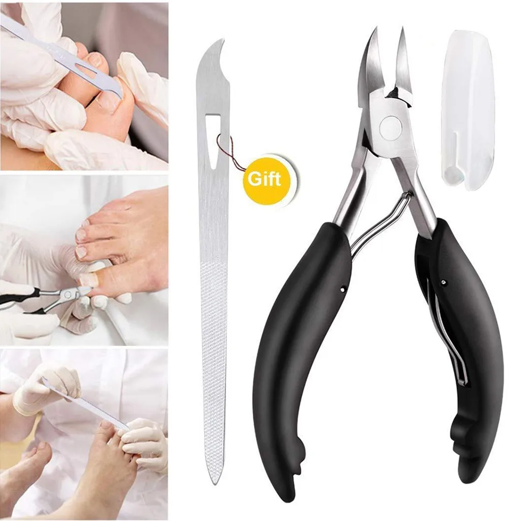 Набор кусачек для ногтей для мужчин и женщин сверхмощные щипчики для ногтей резак 2 шт для удаления грязи Podiatry уход педикюр инструмент