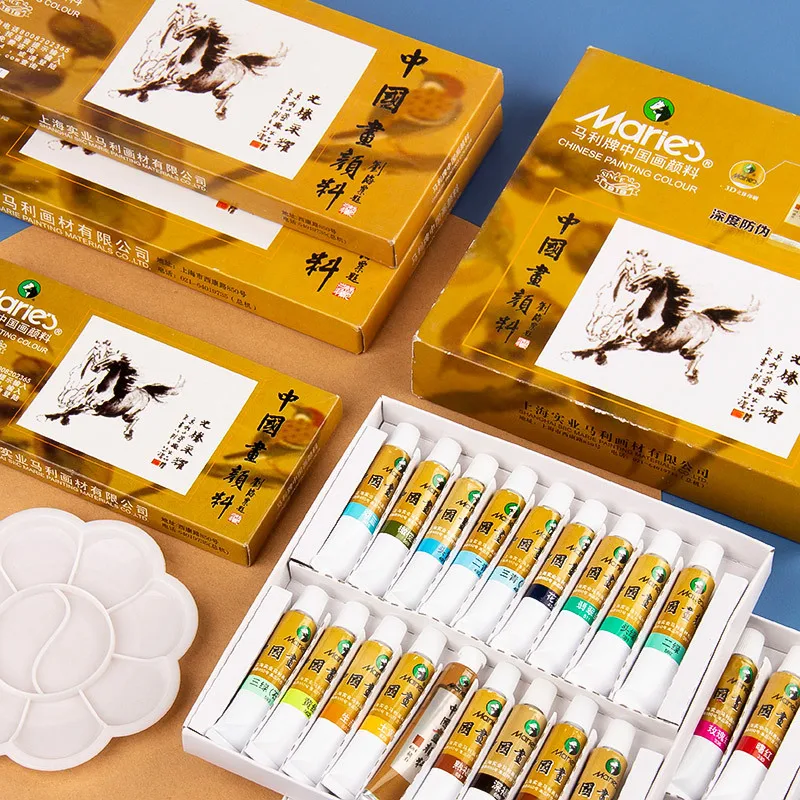 12 цветный Профессиональный пигмент для китайской живописи 24 цветная чернильная