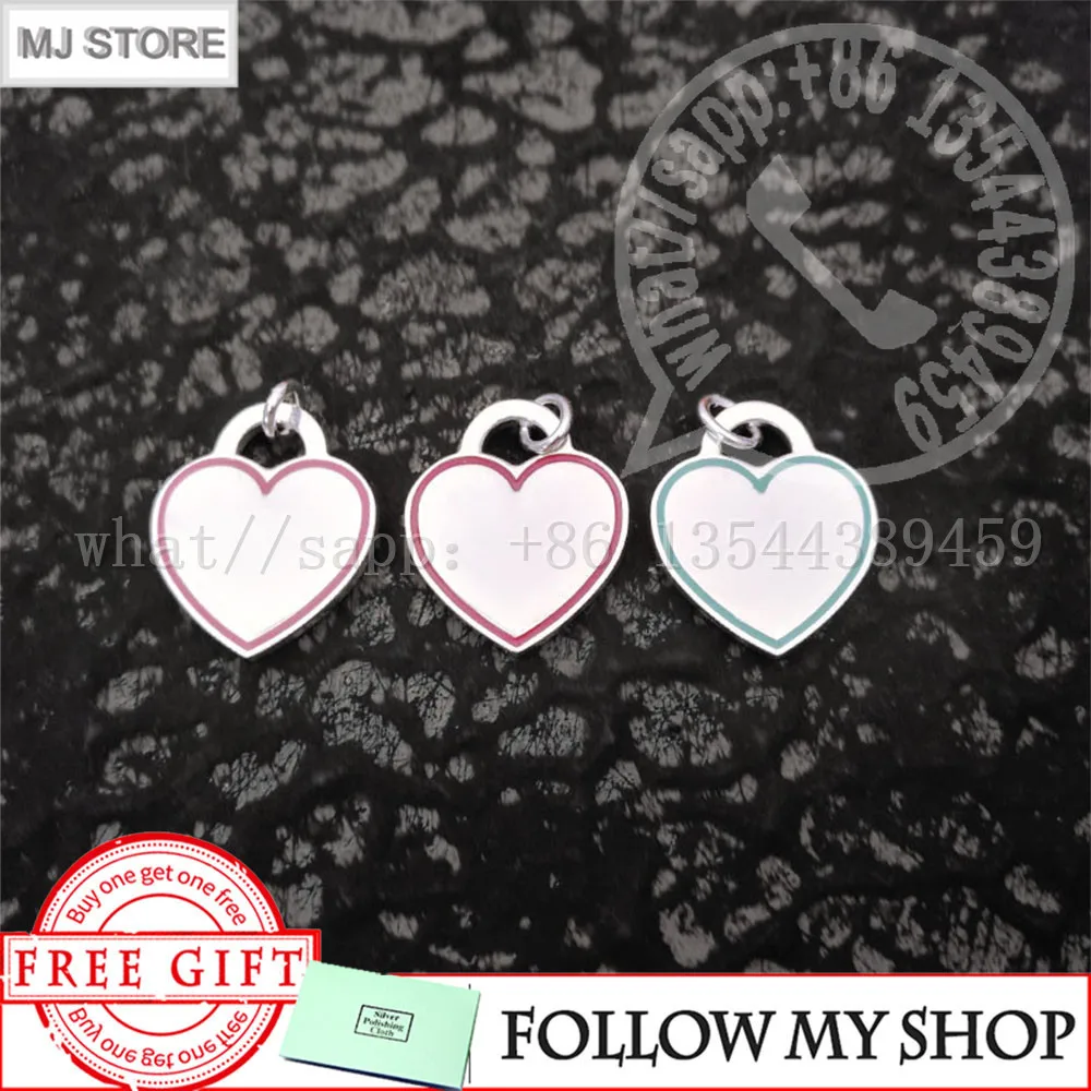 

MJ S925 Sterling Silver Pendant Classic Fashion Style Enamel Popular Heart Shaped Pendant Ladies Luxury Brand Jewelry Fine Gifts