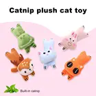 Жевательная игрушка в виде мультяшных животных, устойчивая к укусам плюшевая игрушка для котят, кошачьей мяты, аксессуары для кошек, Аксессуары для кошек