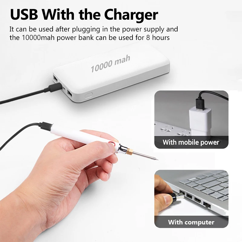 HANDSKIT USB 5V 8 Вт электрическим приводом паяльник для подключения к Регулируемый